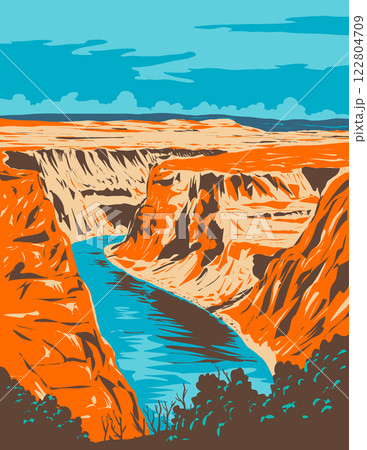 Horseshoe Bend in Glen Canyon National Recreation Area Arizona WPA Poster Art Horseshoe Bend in Glen Canyon National Recreation Area Arizona WPA Poster Art 122804709