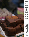 beautiful chocolate truffles on a white plate tempting handmade chocolates on display luxury confections rich chocolate treats delicious sweets gourmet indulgence mouthwatering chocolate 122804843