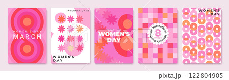 Set bright flyers for International Women's Day. 122804905
