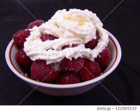 Berry Fruit Sundae Recipe with Tableware and Fresh Ingredients Berry Fruit Sundae Recipe with Tableware and Fresh Ingredients 122805510