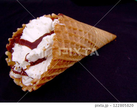 Delicious Baked Goods and Frozen Dessert Ingredients on Tableware Delicious Baked Goods and Frozen Dessert Ingredients on Tableware 122805820
