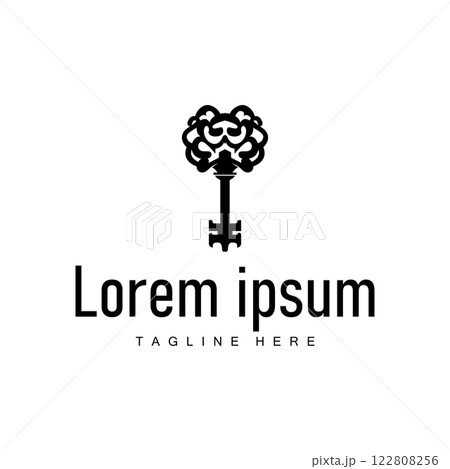 home security symbol design with key logo concept with retro vintage model simple illustration of symbol template home security symbol design with key logo concept with retro vintage model simple illustration of symbol template 122808256