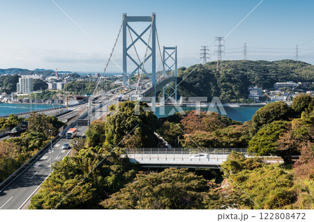 【北九州門司港　関門海峡と関門橋和布刈 第2展望台から】 122808472