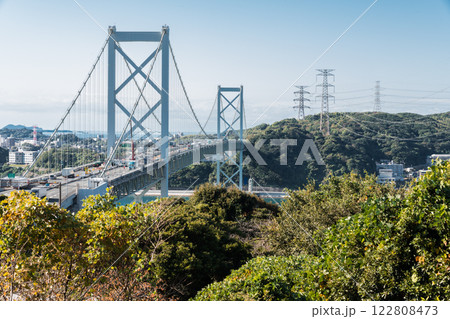 【北九州門司港 関門海峡と関門橋和布刈 第2展望台から】 【北九州門司港 関門海峡と関門橋和布刈 第2展望台から】 122808473