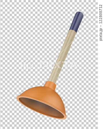 Toilet plunger with wooden handle 122808712