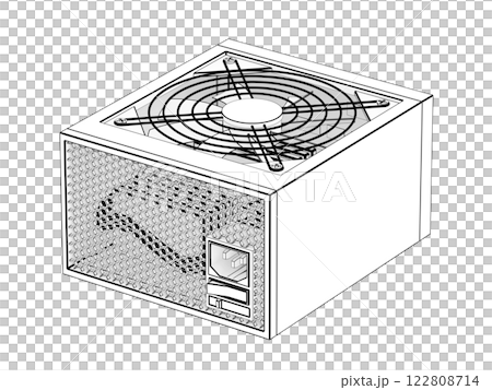 Sketch of a power supply unit for computer 122808714