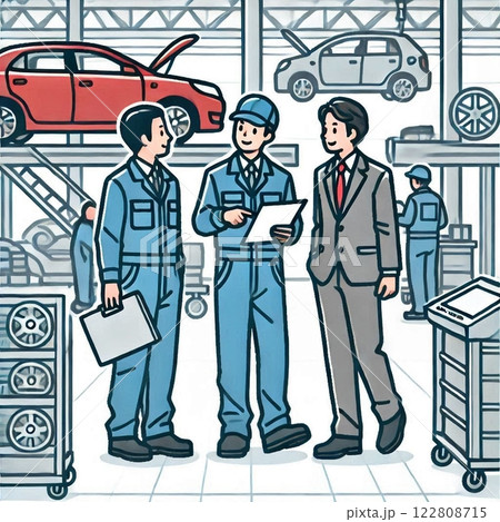 駐車場にいる作業員 122808715