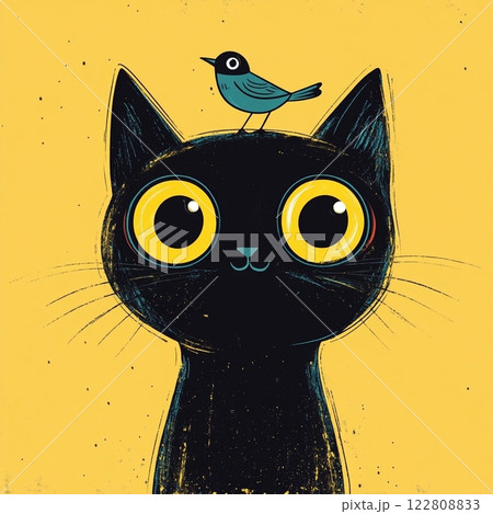 猫と小鳥 122808833