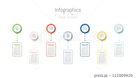 Infographic 7 options design elements for your business data. Vector Illustration. Infographic 7 options design elements for your business data. Vector Illustration. 122809420