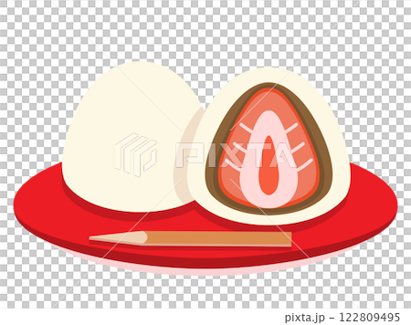 器に盛ったいちご大福のイラスト 122809495
