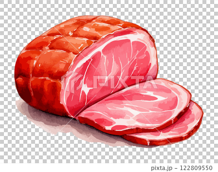 Watercolor ham illustration AI generation Watercolor ham illustration AI generation 122809550