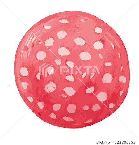 水彩で描いたハムのイラスト　生成AI 122809553