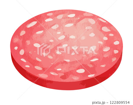 水彩で描いたハムのイラスト　生成AI 122809554