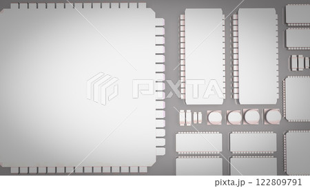 The White PCB Board for It to Technology concept 3d Rendering. 122809791