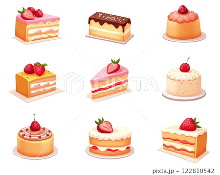ケーキ　イラスト　素材集 122810542