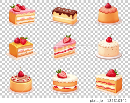 ケーキ　イラスト　素材集 122810542