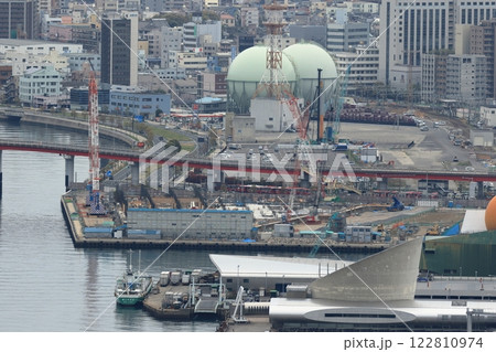 長崎の新しい街が出来上がるまでの工事風景 122810974