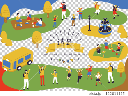 遠足を楽しむ子供達 122811125