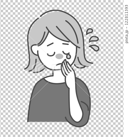 Illustration material of a woman in trouble 122811393