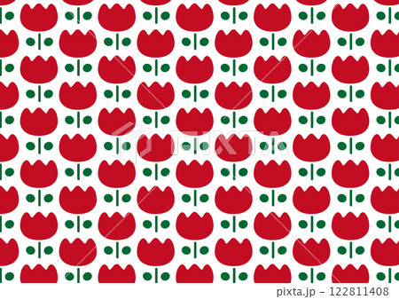 レトロなチューリップ　背景イラスト 122811408