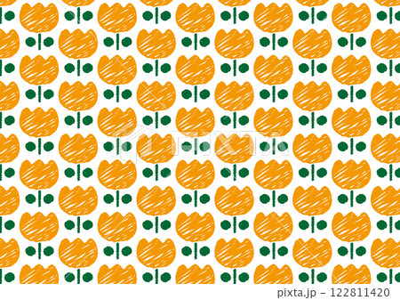 らくがきレトロチューリップ　背景イラスト 122811420