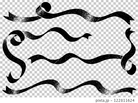 ガーリーなリボンフレームセット。ベクターデータ。 122811624