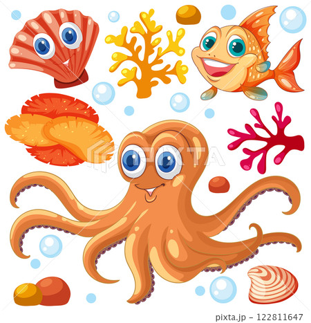 Underwater Adventure with Marine Creatures Underwater Adventure with Marine Creatures 122811647