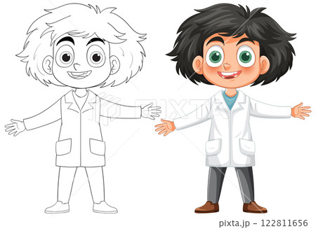 Cheerful Young Scientist Illustration 122811656