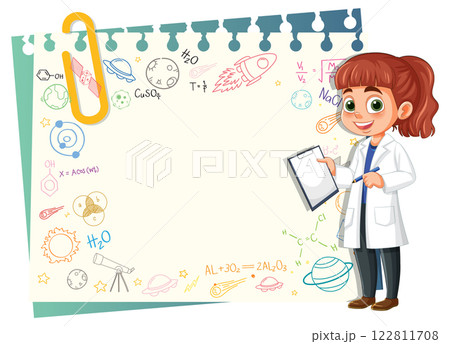 Young Scientist with Chemistry Elements 122811708