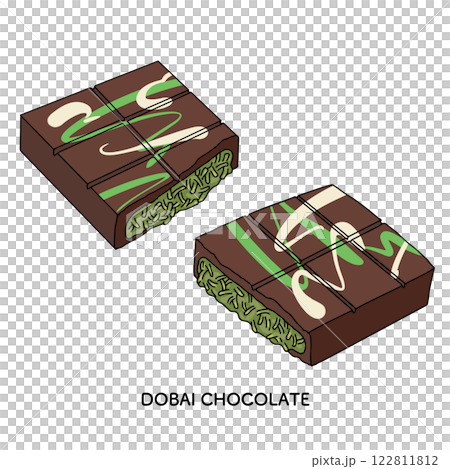 ドバイチョコレートの線画のイラスト ドバイチョコレートの線画のイラスト 122811812