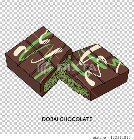 Dubai chocolate line art illustration Dubai chocolate line art illustration 122811813