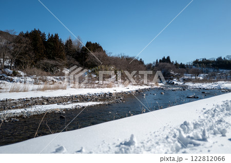 みなかみ町清流公園 雪景色 みなかみ町清流公園 雪景色 122812066