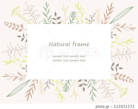 やさしい色合いのナチュラルな植物のフレーム背景イラスト素材 やさしい色合いのナチュラルな植物のフレーム背景イラスト素材 122812172