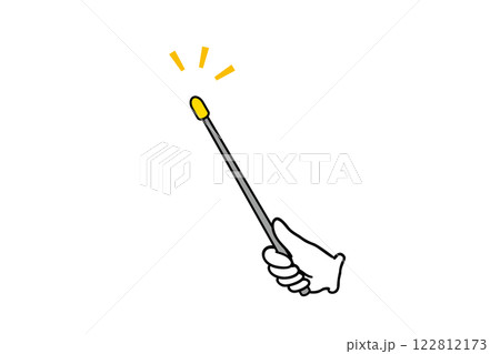 指示棒で上を指すイラスト 122812173
