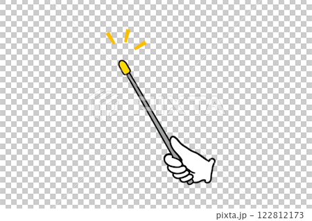 指示棒で上を指すイラスト 122812173