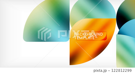 Triangles, circles, petals geometric shapes illustration 122812299