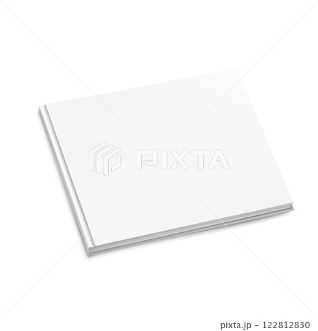 Blank White Booklet Brochure Cover Mockup. Vector Blank White Booklet Brochure Cover Mockup. Vector 122812830