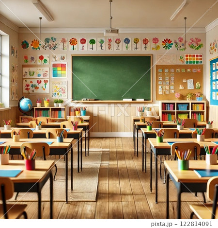 学校の机のある教室 学校の机のある教室 122814091