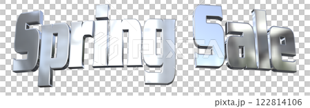 3DCG 文字「春季促銷」銀色，銀色 122814106