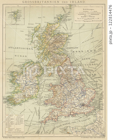 20世紀初頭　世界地図　イギリス　アイルランド 122814476