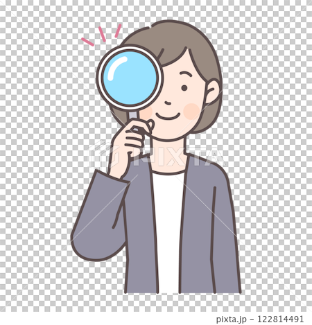 Magnifying glass and business person 1 122814491