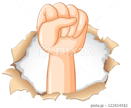 Fist Breaking Through Paper Fist Breaking Through Paper 122814582