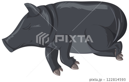 Sleeping Pig in a Peaceful Pose 122814593