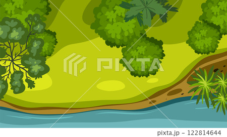 Lush Forest and River Top View 122814644