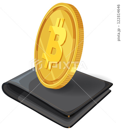 Digital Currency and Wallet Illustration Digital Currency and Wallet Illustration 122814646