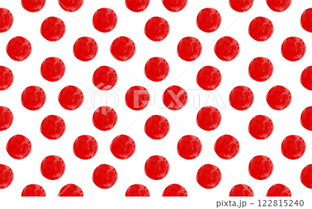 シームレスな水玉模様の背景素材　かのこ 赤 122815240