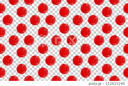 シームレスな水玉模様の背景素材　かのこ 赤 122815240