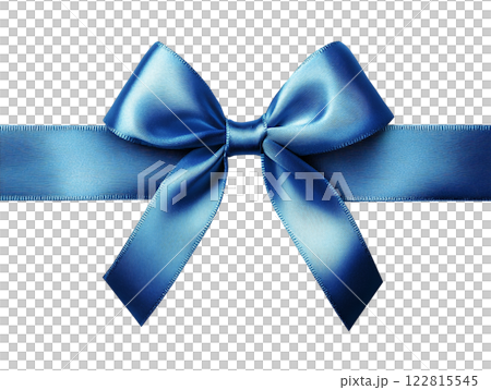 エレガントな青いサテンリボンの結び目 エレガントな青いサテンリボンの結び目 122815545