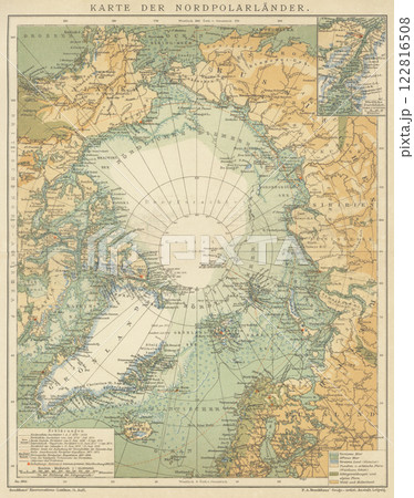 20世紀初頭 世界地図 北極のイラスト素材 [122816508] - PIXTA