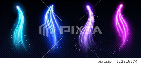 Magic glowing light arrows set 122816574
